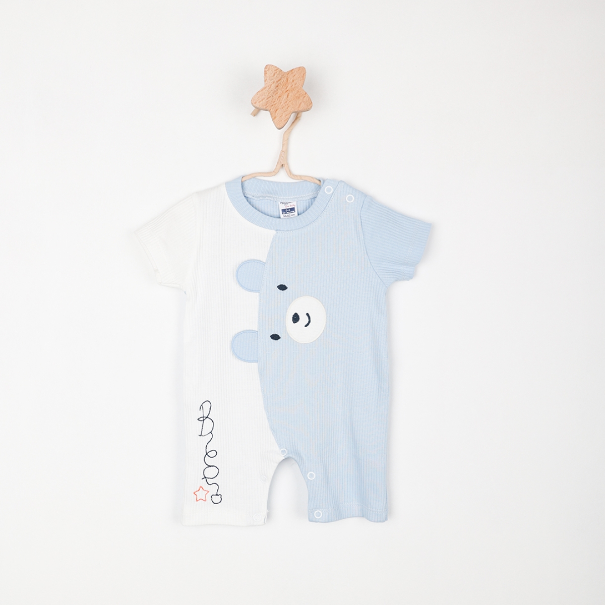 Hoppala 3250 0-3/3-6 Ay Bear Nakışlı Yazlık Tulum