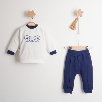 Luminoso 6-9-12 Ay Bear Nakışlı Erkek İkili Takım