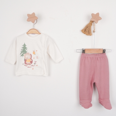 Hoppala 4433 0-3 Ay Bear Baskılı Patikli Zıbın Takımı